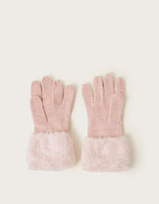 Crochet Flower Princess Gloves, Pink (PINK), large