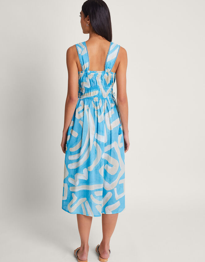 Demi Abstract Print Sundress, Blue (BLUE), large