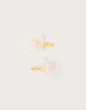 Lacey Butterfly Hair Clips Set of Two, , large