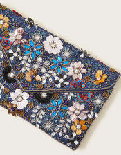 Floral Beaded Envelope Clutch, , large