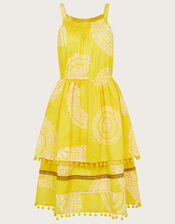 Tiered Halter Dress, Yellow (YELLOW), large