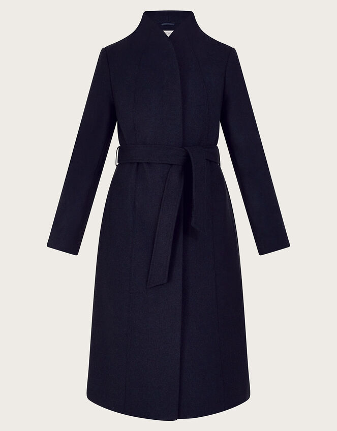 Saskia Belted Coat, Blue (MIDNIGHT), large