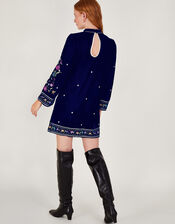 Freya Embroidered Tunic Dress, Blue (MIDNIGHT), large