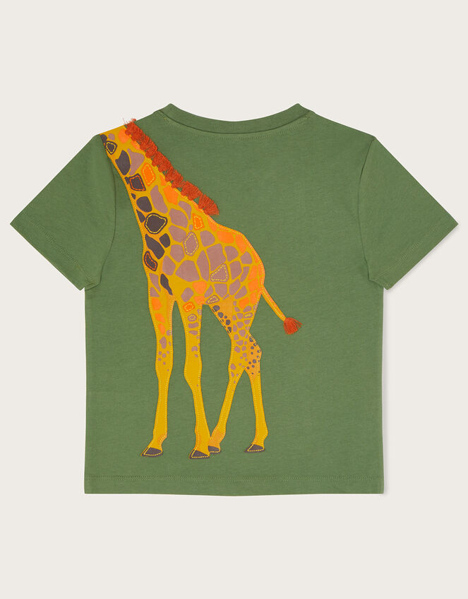 Embroidered Giraffe T-Shirt WWF-UK Collaboration, Green (KHAKI), large