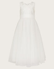 Bernadette Tulle Maxi Dress, Ivory (IVORY), large