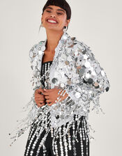 Solange Sequin Jacket, Silver (SILVER), large