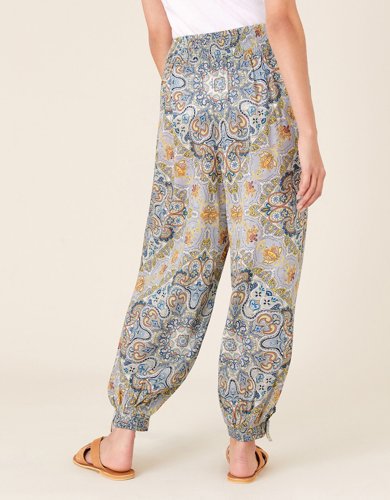 Mariam Printed Balloon Trousers Blue