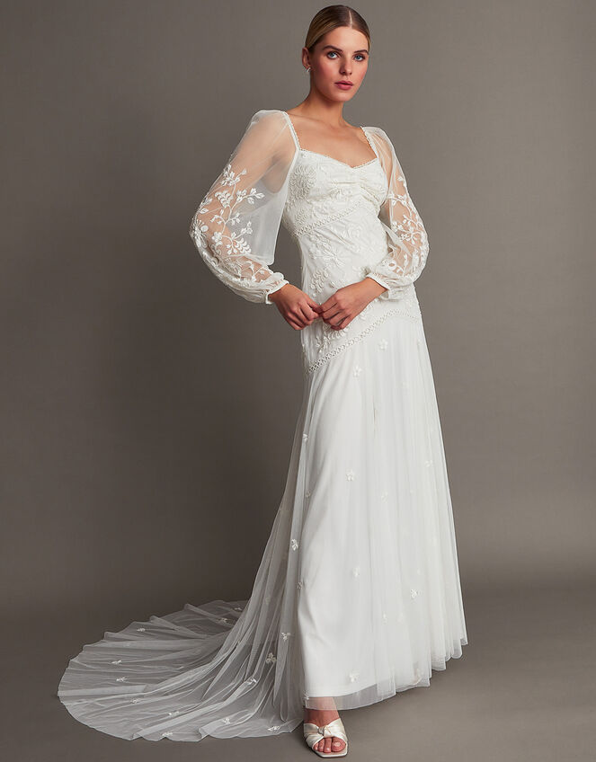 Jennifer Long Sleeve Bridal Maxi Dress Ivory