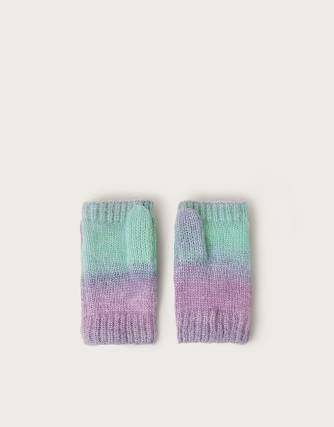 Ombre Knit Unicorn Mittens, Multi (MULTI), large