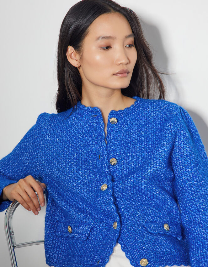 Suki Stitch Cardigan, Blue (BLUE), large