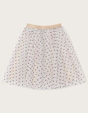 Land of Wonder Polka Dot Shimmer Skirt, Gold (GOLD), large