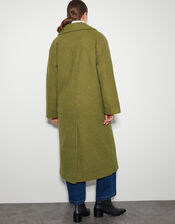 Ophelia Double-Breasted Boucle Coat, Green (OLIVE), large