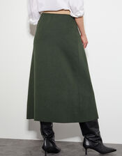 Nellie Two-Tone Knit Skirt, Green (KHAKI), large