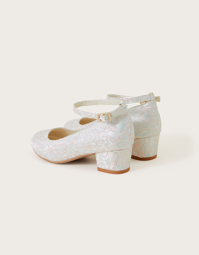 Sophia Jacquard Heeled Shoes, Ivory (IVORY), large