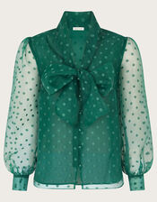 Rosa Spot Blouse, Green (GREEN), large