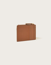 Scallop Leather Card Holder, Tan (TAN), large