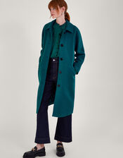 Farah Single Breasted Coat, Teal (TEAL), large