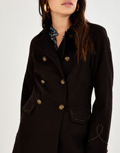 Myla Military Detail Coat, Black (BLACK), large