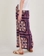 Medallion Print Side Split Skirt in LENZING™ ECOVERO™ , Blue (NAVY), large