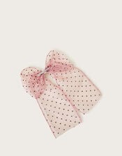 Polka Dot Organza Bow Clip, , large