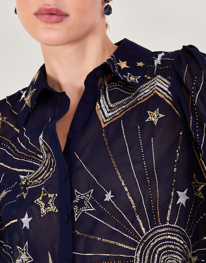 Tina Embellished Blouse, Blue (MIDNIGHT), large