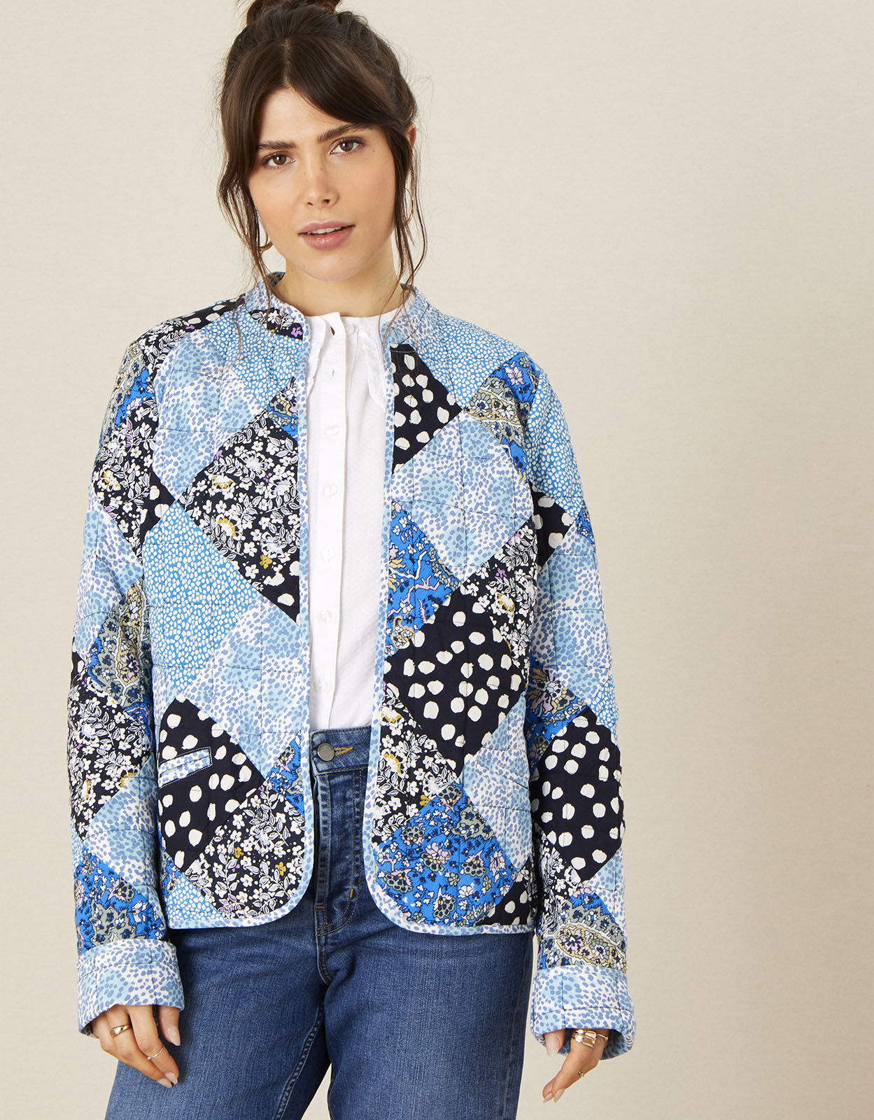 Andersson Bell Mahina patchwork-striped Denim Jacket - Farfetch