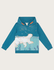 Polar Bear Hoodie WWF-UK Collaboration, Blue (BLUE), large