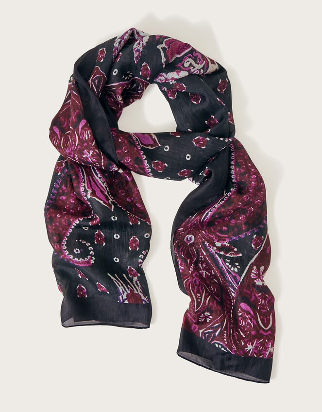 Paisley Silk Scarf, , large