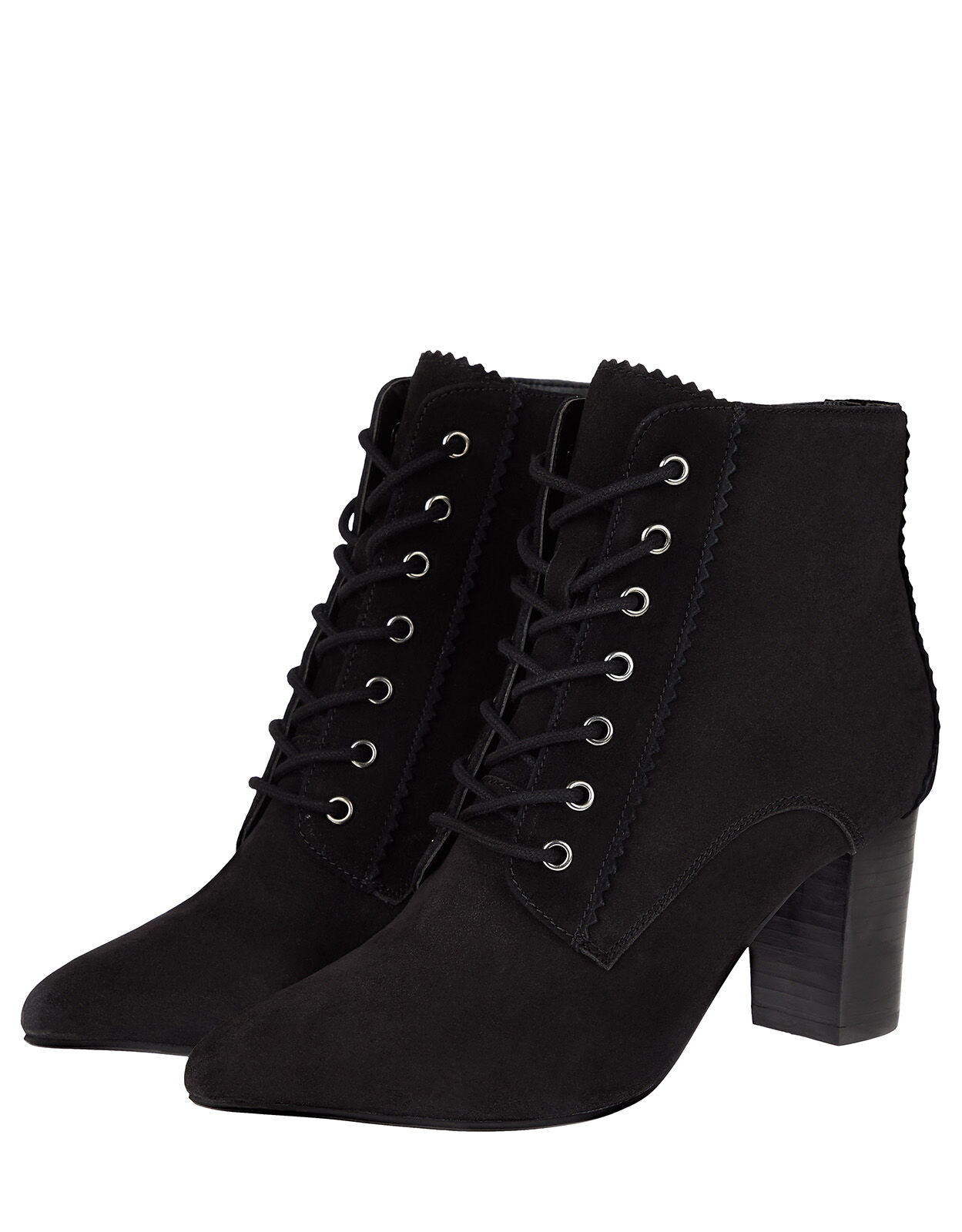 black heeled ankle boots lace up