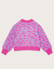 Leopard Print Cardigan, Pink (PINK), large