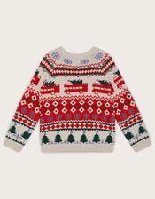 Fair Isle London Bus Jumper, Ivory (IVORY), large