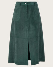 Aria Cord Split Skirt, Green (DARK GREEN), large