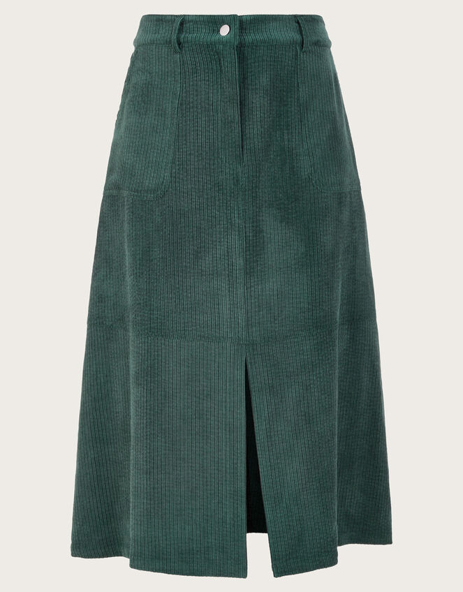 Aria Cord Split Skirt, Green (DARK GREEN), large