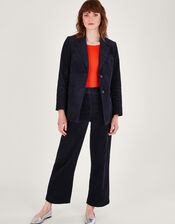 Cord Blazer Suit Jacket, Blue (MIDNIGHT), large