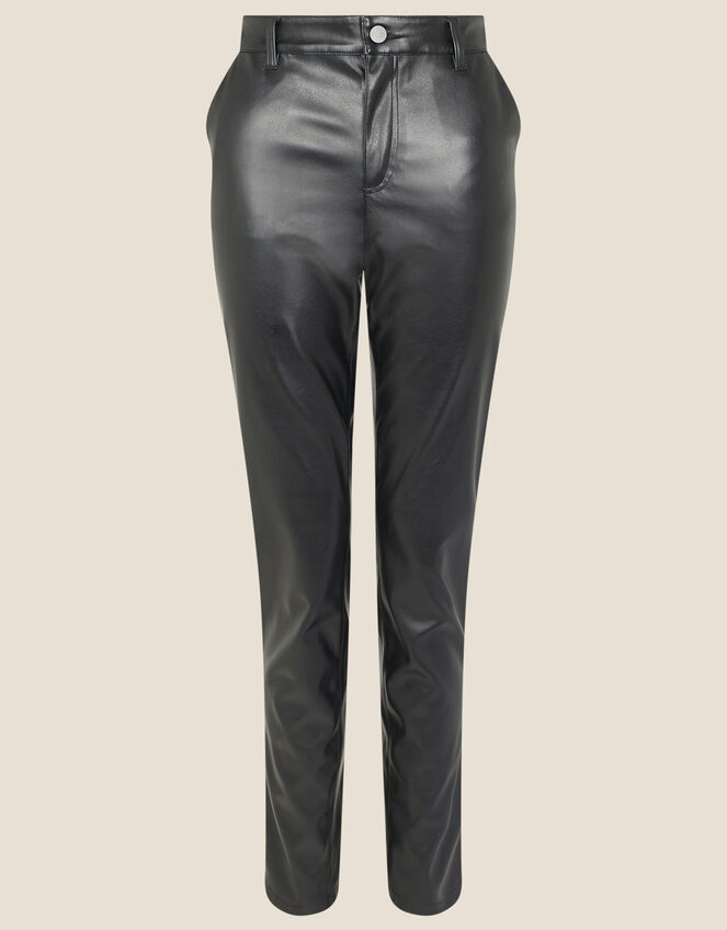 Penny Faux Leather Trousers Black