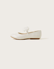 Corsage Ballerina Flats, Ivory (IVORY), large