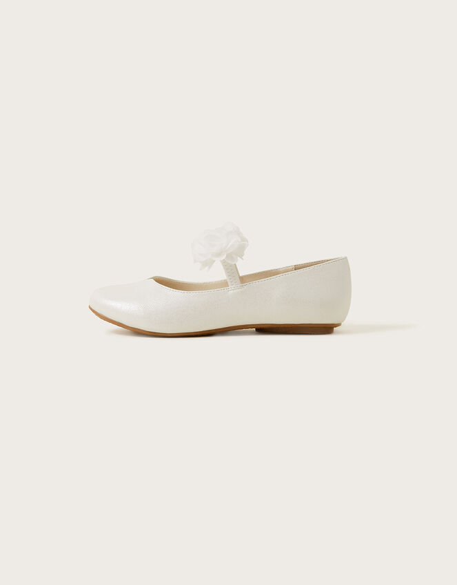 Corsage Ballerina Flats, Ivory (IVORY), large