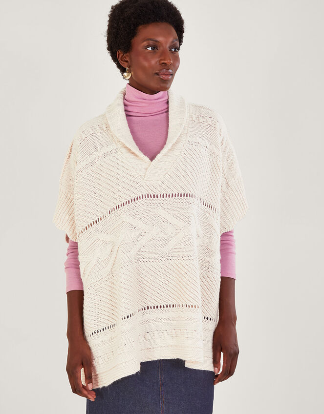 Shelby Shawl Collar Poncho, , large