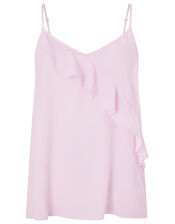 Bella Frill Cami Top in Sustainable Viscose Pink