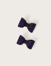 Dazzle Bow Hair Clips Set of Two, , large