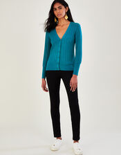 Pointelle Cable Cardigan with LENZING™ ECOVERO™, Teal (TEAL), large