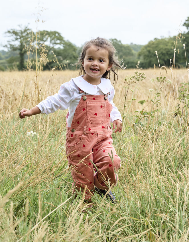 Dotty Dungarees Love Heart Dungarees, Pink (PINK), large