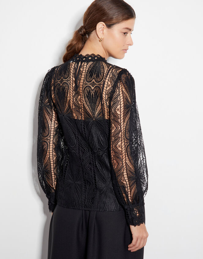 Leona Lace Blouse , Black (BLACK), large