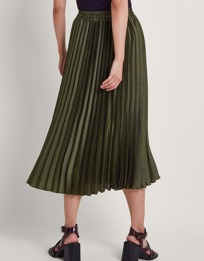 Evelyn Pleated Skirt, Green (KHAKI), large