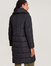 Stephie Stitch Detail Padded Coat in Recycled Polyester, Black (BLACK), large