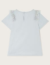 Sequin Embellished T-Shirt, Blue (BLUE), large