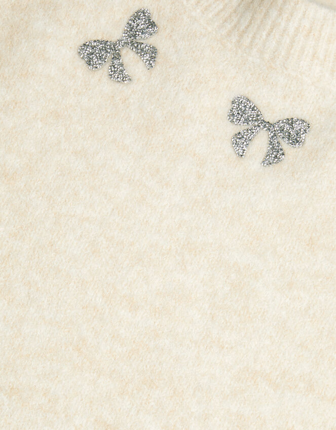 Sparkle Bow Sweater, Camel (OATMEAL), large