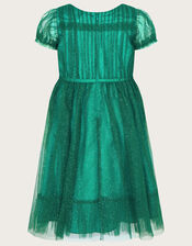 Isla Glitter Party Dress, Green (GREEN), large