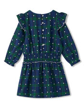 Hatley Tartan Smock Dress, Blue (NAVY), large