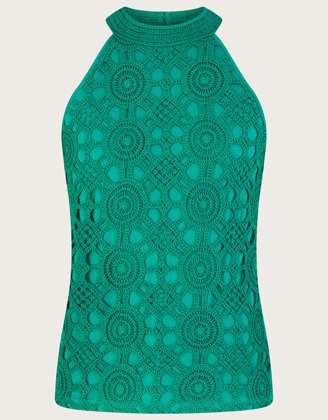 Sleeveless Crochet Top with LENZING™ ECOVERO™ Green